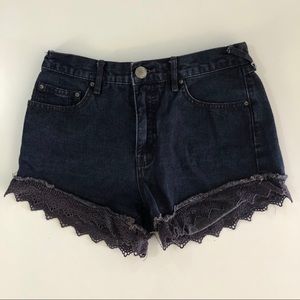 Free People lace trim shorts!